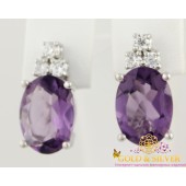 Серебряные серьги Каталина с вставкой аметист 25429р